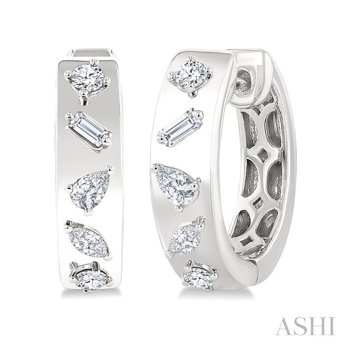 ASHI Mixed Shape Diamond Fashion Hoop Earrings 625J5PPFGERWG