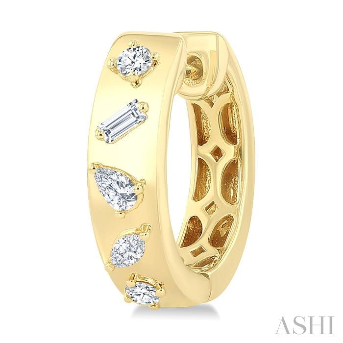 ASHI Mixed Shape Diamond Fashion Hoop Earrings 625J5PPFGERYG