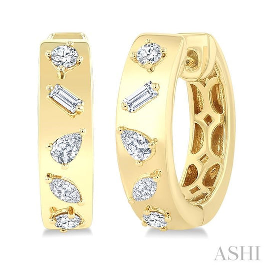 ASHI Mixed Shape Diamond Fashion Hoop Earrings 625J5PPFGERYG