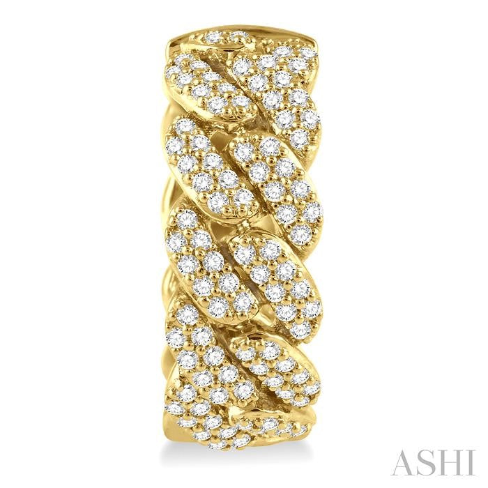 ASHI Cuban Diamond Fashion Hoop Earrings 626B2PPFGERYG