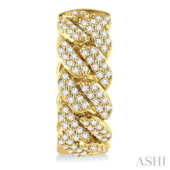 ASHI Cuban Diamond Fashion Hoop Earrings 626B2PPFGERYG