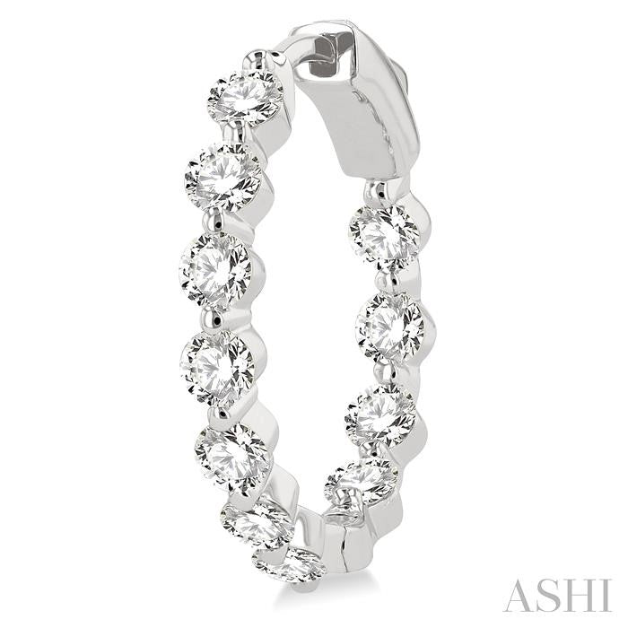 ASHI Inside-Out Diamond Round Hoop Earrings 626D0PPFGERWG-2.00