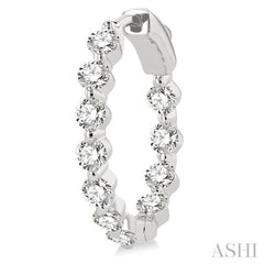 ASHI Inside-Out Diamond Round Hoop Earrings 626D0PPFGERWG-2.00