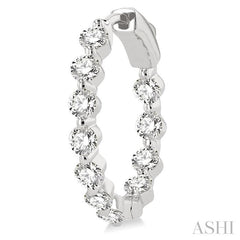 ASHI Inside-Out Diamond Round Hoop Earrings 626D0PPFGERWG-2.00