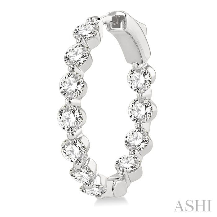 ASHI Inside-Out Diamond Round Hoop Earrings 626D0PPFGERWG-3.00