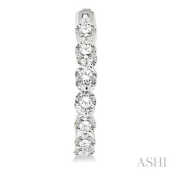 ASHI Inside-Out Diamond Round Hoop Earrings 626D0PPFGERWG-3.00