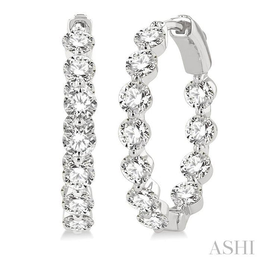 ASHI Inside-Out Diamond Round Hoop Earrings 626D0PPFGERWG-4.00