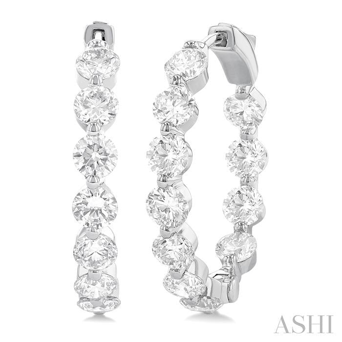 ASHI Inside-Out Diamond Round Hoop Earrings 626D0PPFGERWG-5.00