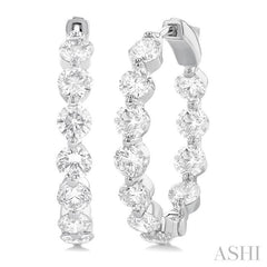 ASHI Inside-Out Diamond Round Hoop Earrings 626D0PPFGERWG-5.00