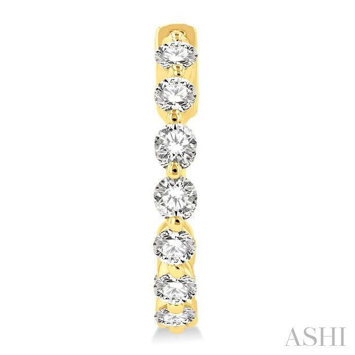 ASHI Inside-Out Diamond Round Hoop Earrings 626D0PPFGERYG-2.00