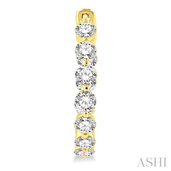 ASHI Inside-Out Diamond Round Hoop Earrings 626D0PPFGERYG-3.00