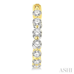 ASHI Inside-Out Diamond Round Hoop Earrings 626D0PPFGERYG-3.00