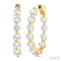 ASHI Inside-Out Diamond Round Hoop Earrings 626D0PPFGERYG-5.00
