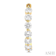 ASHI Inside-Out Diamond Round Hoop Earrings 626D0PPFGERYG-5.00