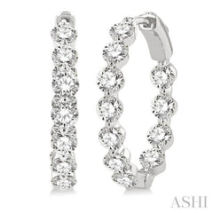 ASHI Inside-Out Diamond Round Hoop Earrings 626D0PPFHERWG-4.00