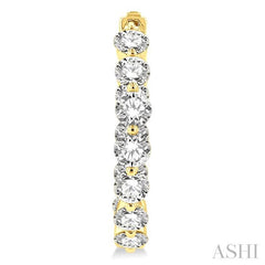ASHI Inside-Out Diamond Round Hoop Earrings 626D0PPFHERYG-4.00