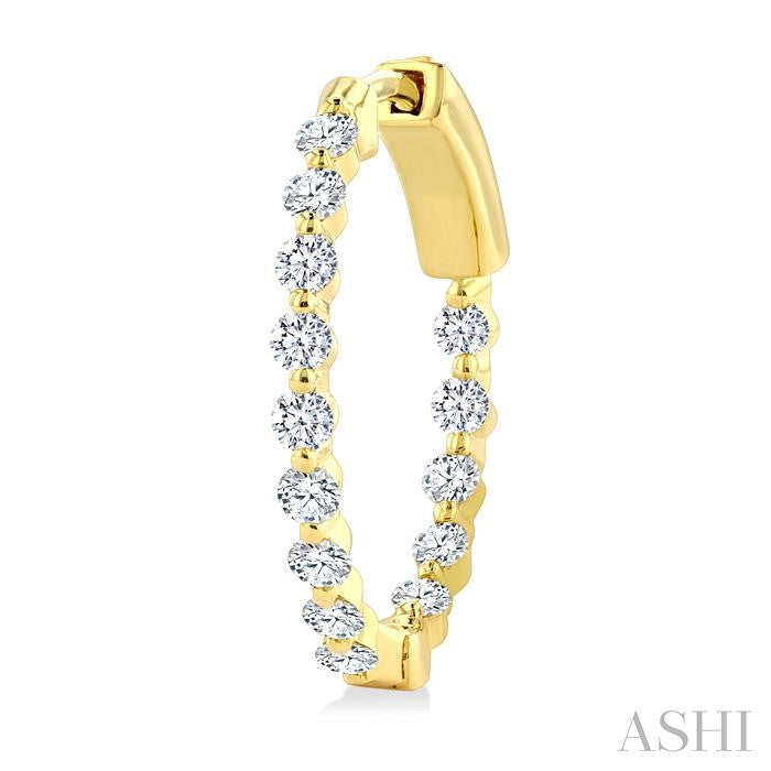 ASHI Inside-Out Diamond Round Hoop Earrings 626D1PPFGERYG