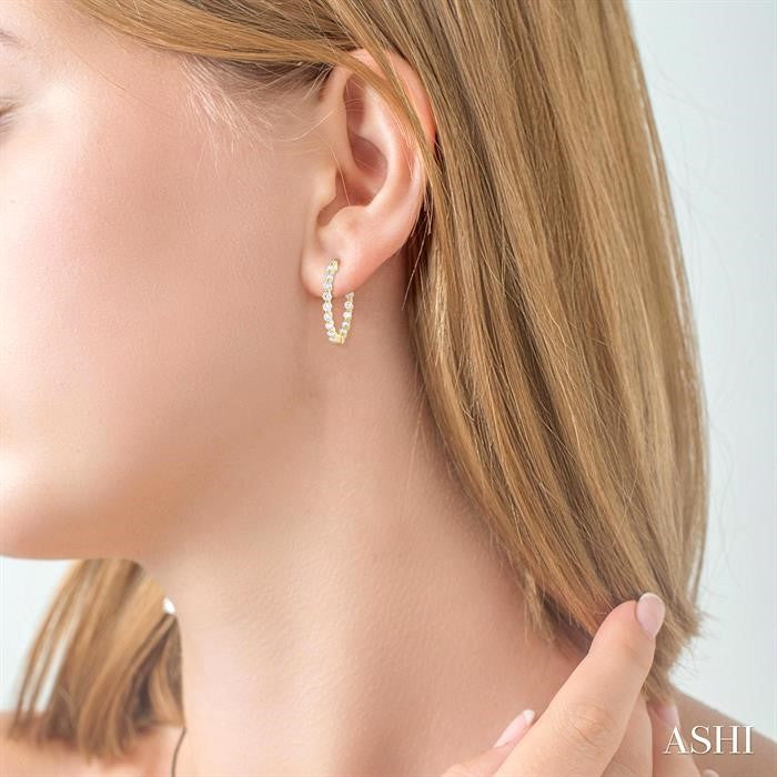 ASHI Inside-Out Diamond Round Hoop Earrings 626D1PPFGERYG