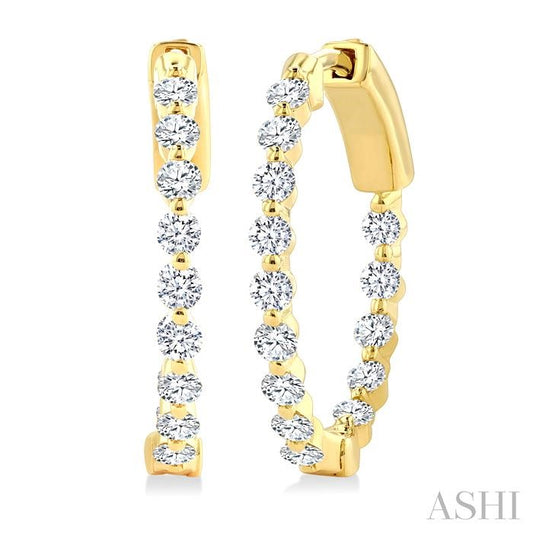 ASHI Inside-Out Diamond Round Hoop Earrings 626D1PPFGERYG