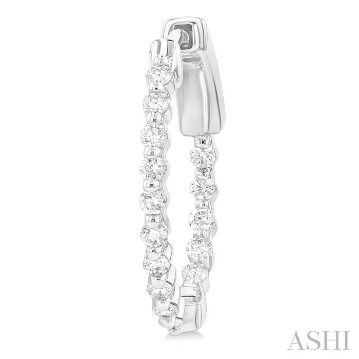 ASHI Inside-Out Diamond Round Hoop Earrings 626D3PPFGERWG