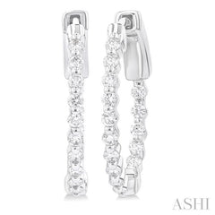 ASHI Inside-Out Diamond Round Hoop Earrings 626D3PPFGERWG