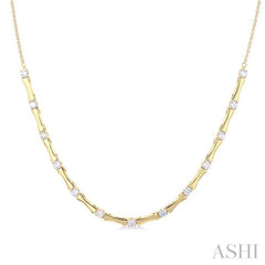 ASHI Halfway Diamond Fashion Bamboo Necklace 626F1PPFGNKYG
