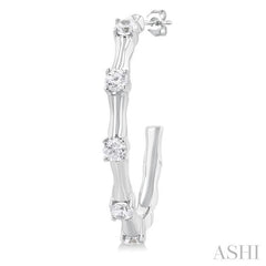 ASHI Diamond Fashion Bamboo Half Hoop Earrings 626F5PPFGERWG