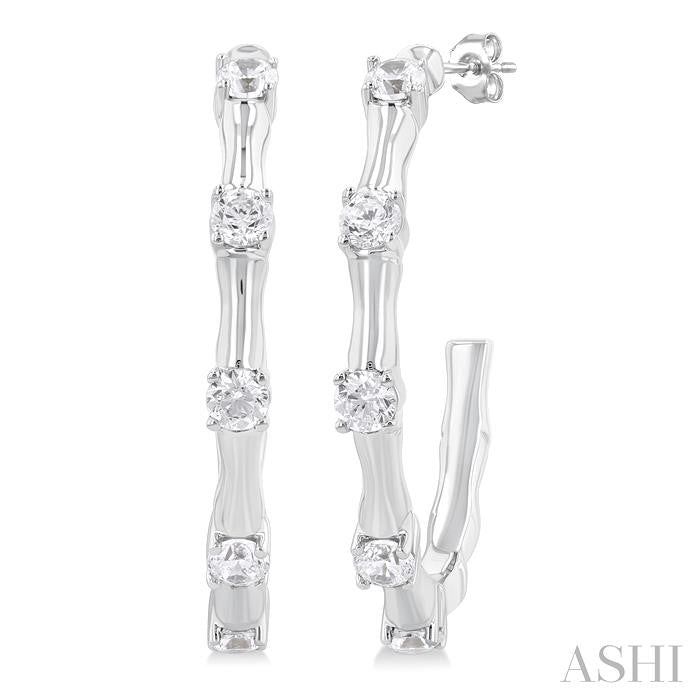 ASHI Diamond Fashion Bamboo Half Hoop Earrings 626F5PPFGERWG