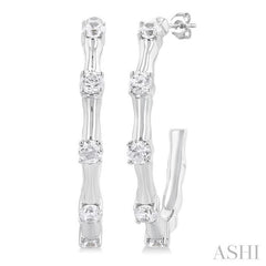 ASHI Diamond Fashion Bamboo Half Hoop Earrings 626F5PPFGERWG