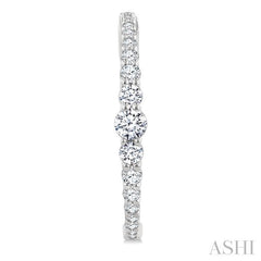 ASHI Graduated Riviera Diamond Hoop Earrings 626H0PPFGERWG-1.50
