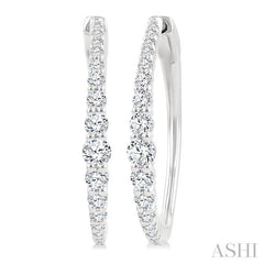 ASHI Graduated Riviera Diamond Hoop Earrings 626H1PPFGERWG