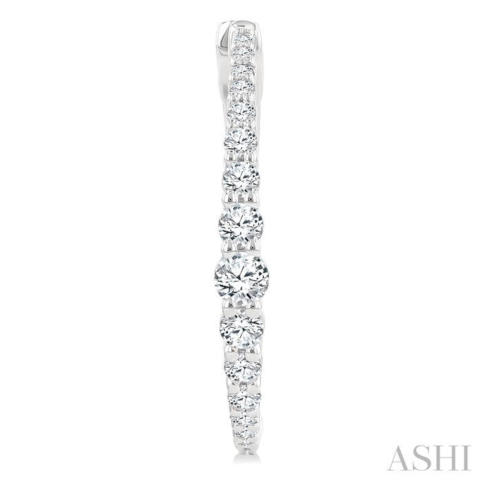 ASHI Graduated Riviera Diamond Hoop Earrings 626H1PPFGERWG