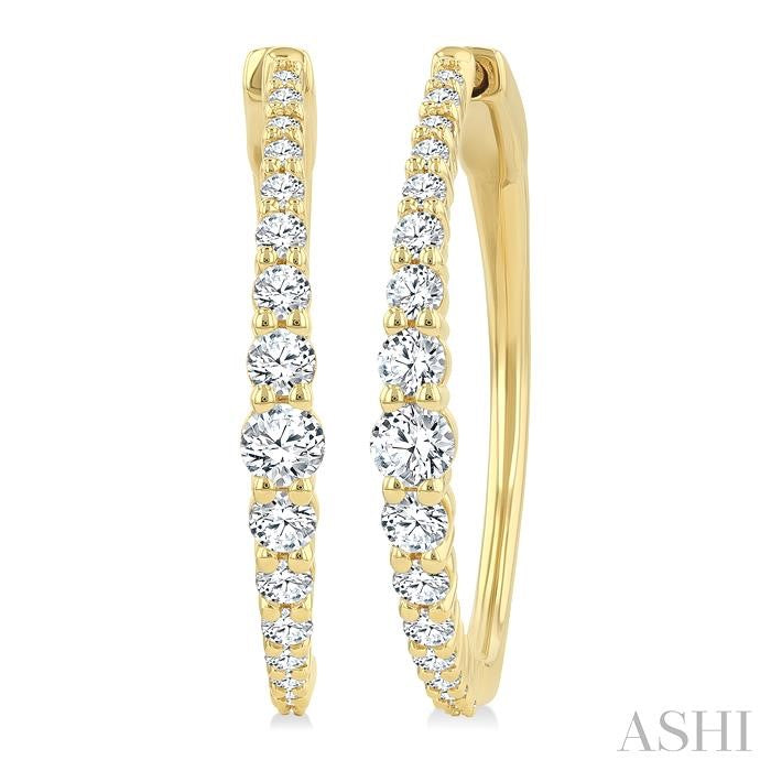 ASHI Graduated Riviera Diamond Hoop Earrings 626H1PPFGERYG