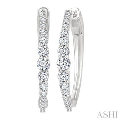 ASHI Graduated Riviera Diamond Hoop Earrings 626H2PPFGERWG