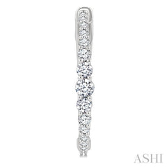 ASHI Graduated Riviera Diamond Hoop Earrings 626H2PPFGERWG