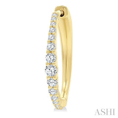 ASHI Graduated Riviera Diamond Hoop Earrings 626H3PPFGERYG