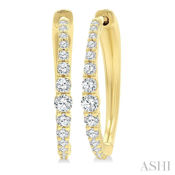ASHI Graduated Riviera Diamond Hoop Earrings 626H3PPFGERYG