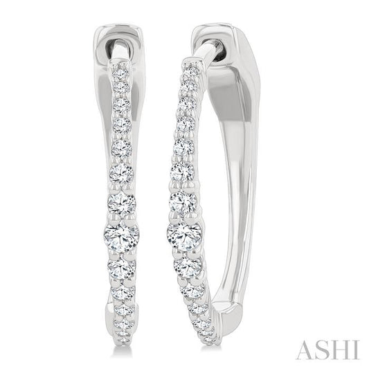 ASHI Graduated Riviera Diamond Hoop Earrings 626H6PPFGERWG