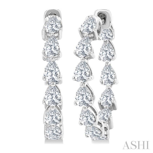 ASHI Inside-Out Pear Shape Diamond Hoop Earrings 627E0PPFGERWG-2.60