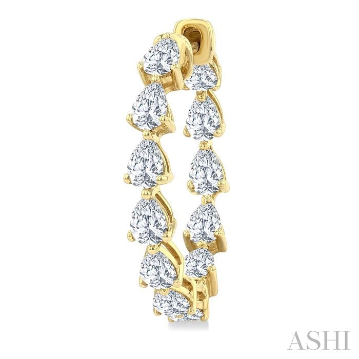 ASHI Inside-Out Pear Shape Diamond Hoop Earrings 627E0PPFGERYG-2.60