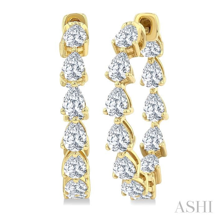 ASHI Inside-Out Pear Shape Diamond Hoop Earrings 627E0PPFGERYG-2.60