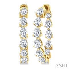 ASHI Inside-Out Pear Shape Diamond Hoop Earrings 627E0PPFGERYG-2.60