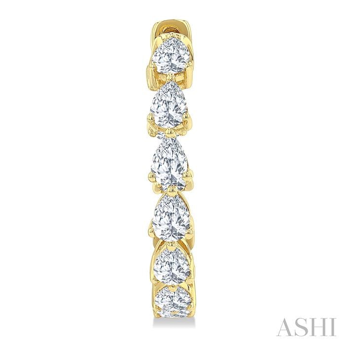 ASHI Inside-Out Pear Shape Diamond Hoop Earrings 627E0PPFGERYG-2.60