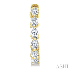 ASHI Inside-Out Pear Shape Diamond Hoop Earrings 627E0PPFGERYG-2.60
