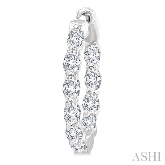 ASHI Oval Shape Inside-Out Diamond Fashion Hoop Earrings 627H0PPFGERWG-OV-2.0