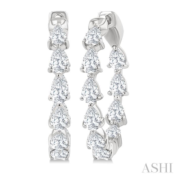 ASHI Pear Shape Inside-Out Diamond Fashion Hoop Earrings 627H0PPFGERWG-PR-2.0