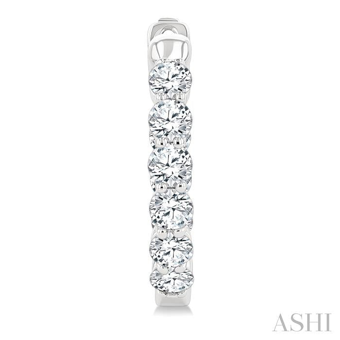 ASHI Round Shape Inside-Out Diamond Fashion Hoop Earrings 627H0PPFGERWG-RD-2.0