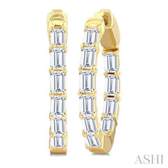 ASHI Emerald Shape Inside-Out Diamond Fashion Hoop Earrings 627H0PPFGERYG-OC-2.0