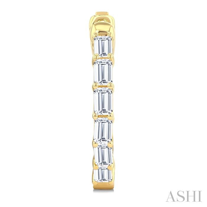 ASHI Emerald Shape Inside-Out Diamond Fashion Hoop Earrings 627H0PPFGERYG-OC-2.0