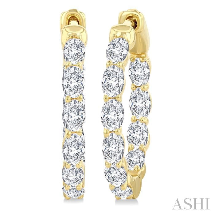ASHI Oval Shape Inside-Out Diamond Fashion Hoop Earrings 627H0PPFGERYG-OV-2.0